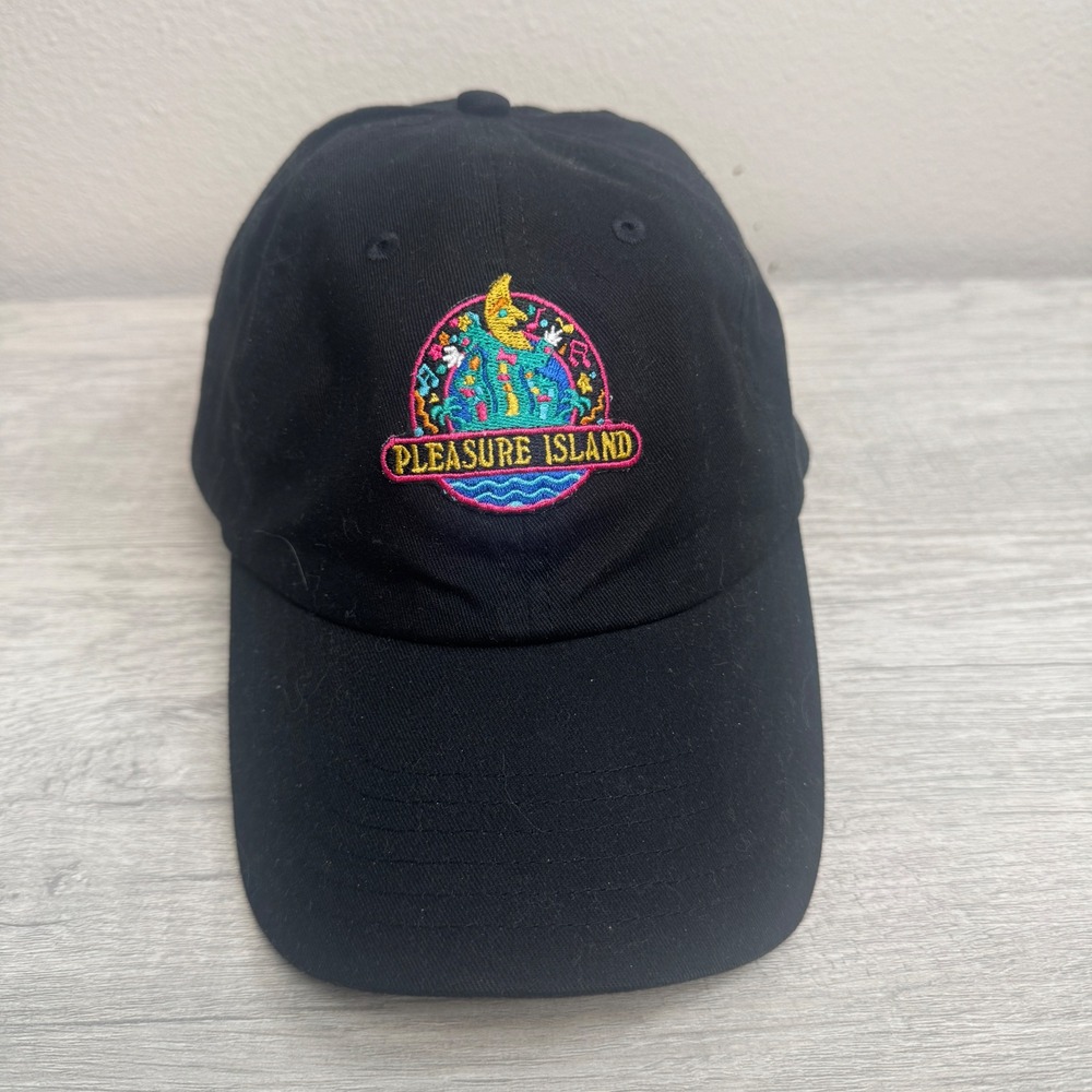 Disney Pleasure Island Funmeister Moon Hat Retro Adjustable Black Embroidered